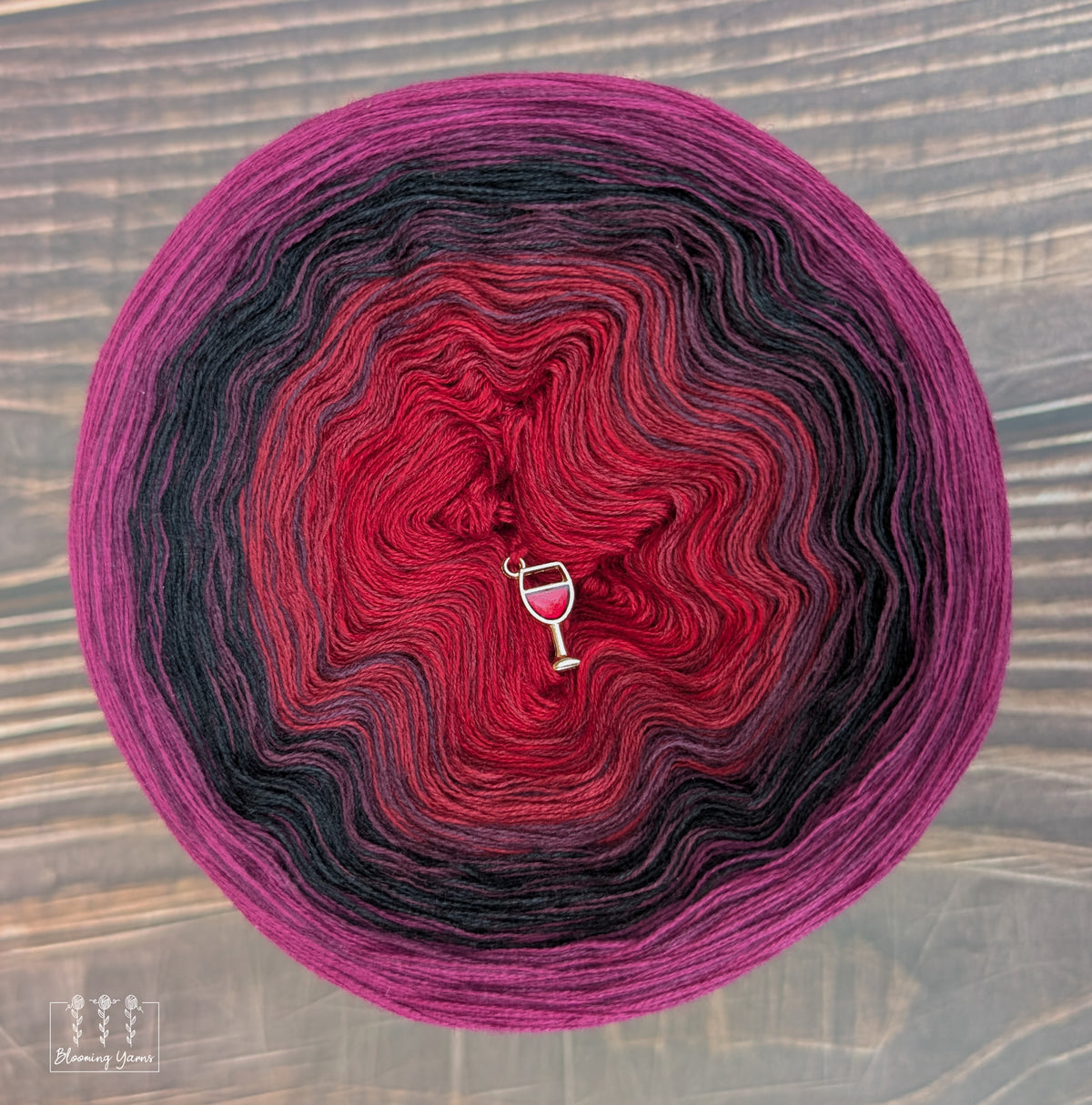 "Plum Wine" gradient ombre yarn cake