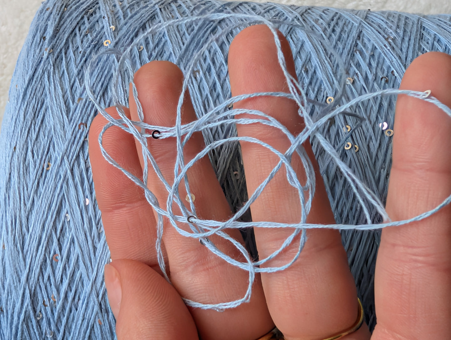 cotton thread with 3mm sequins