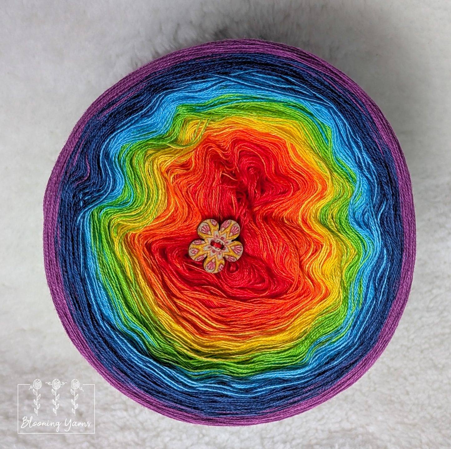 Gradient ombre yarn cake colour combination "Chakras"