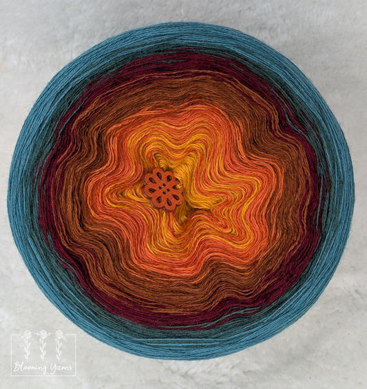 Gradient ombre yarn cake colour combination MA034 "Boho Bouquet"