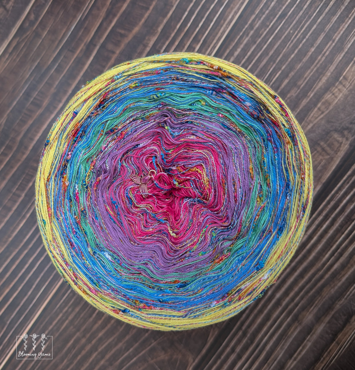 "Pixie Playground" gradient ombre yarn cake colour combination