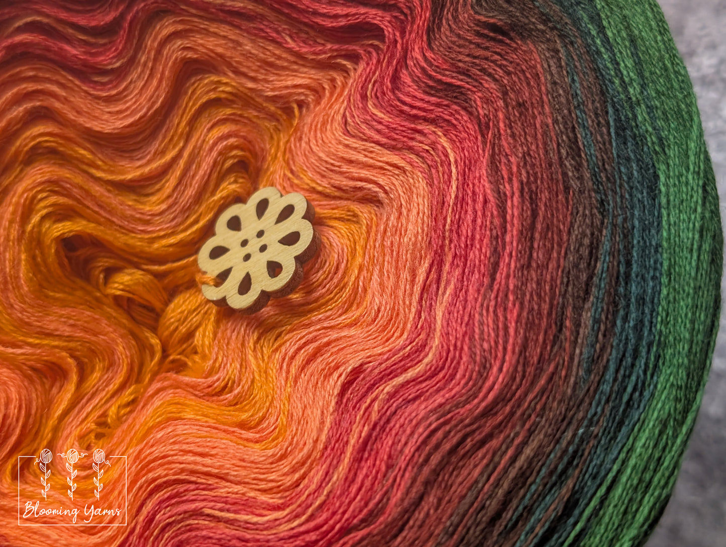 Gradient ombre yarn cake colour combination C406 "Pumpkin patch"