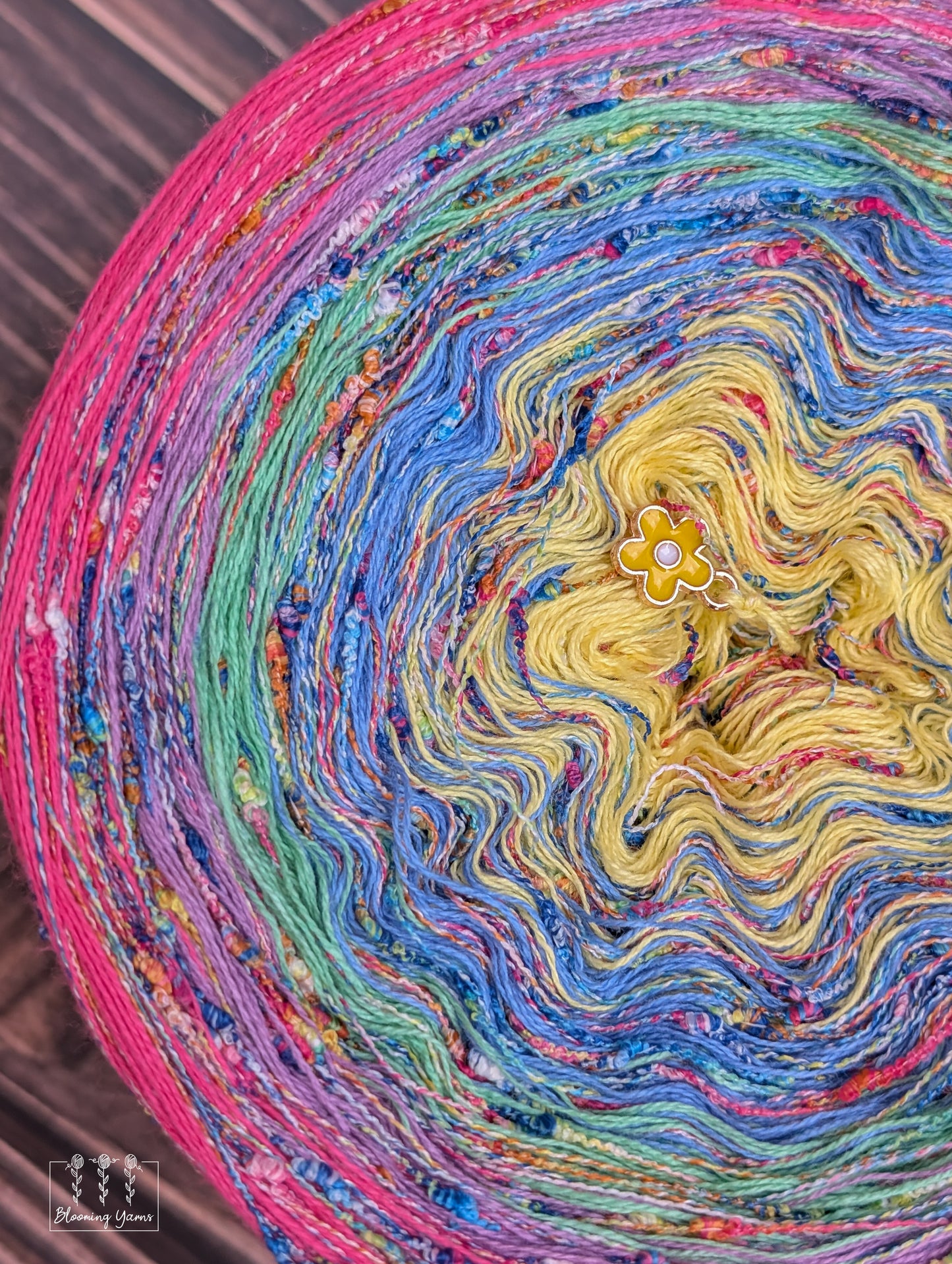 "Pixie Playground" gradient ombre yarn cake colour combination