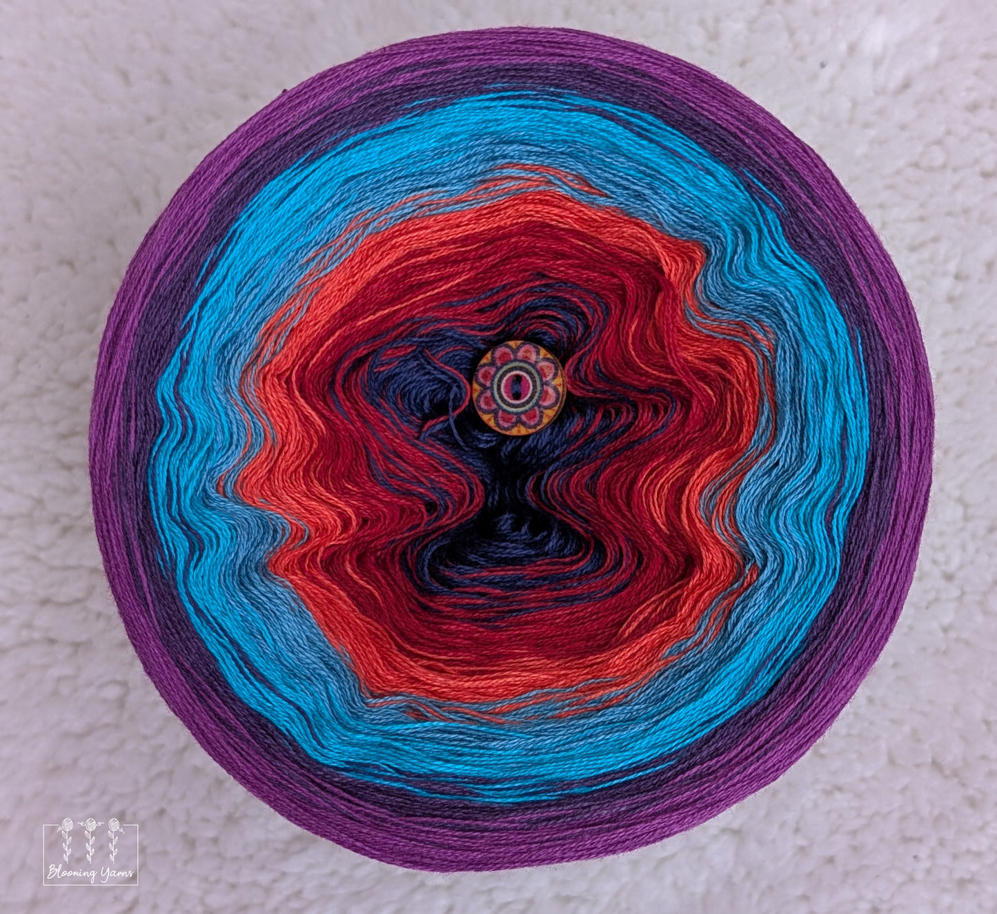 "Royal Ember" gradient ombre yarn cake