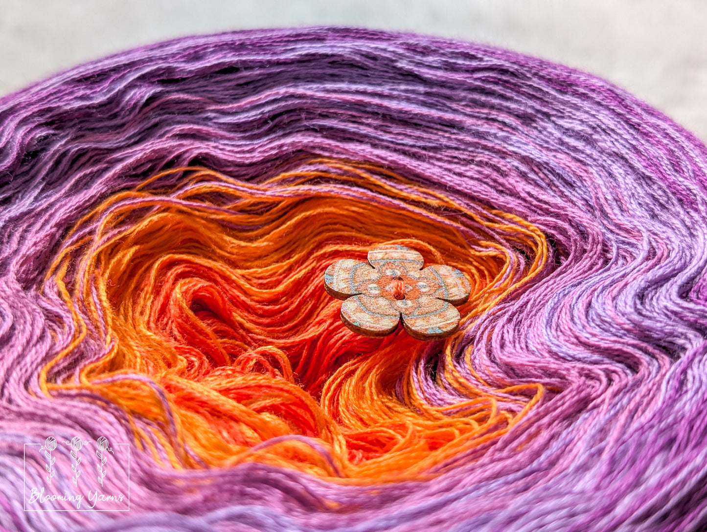 Gradient ombre yarn cake colour combination "Crocussa"