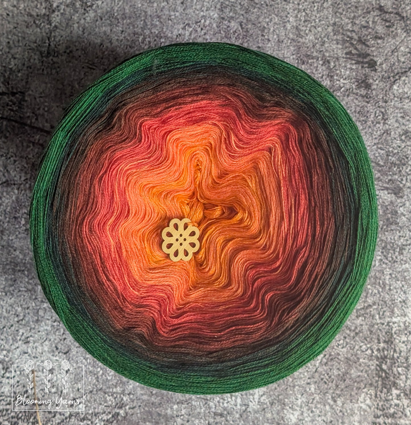 Gradient ombre yarn cake colour combination C406 "Pumpkin patch"