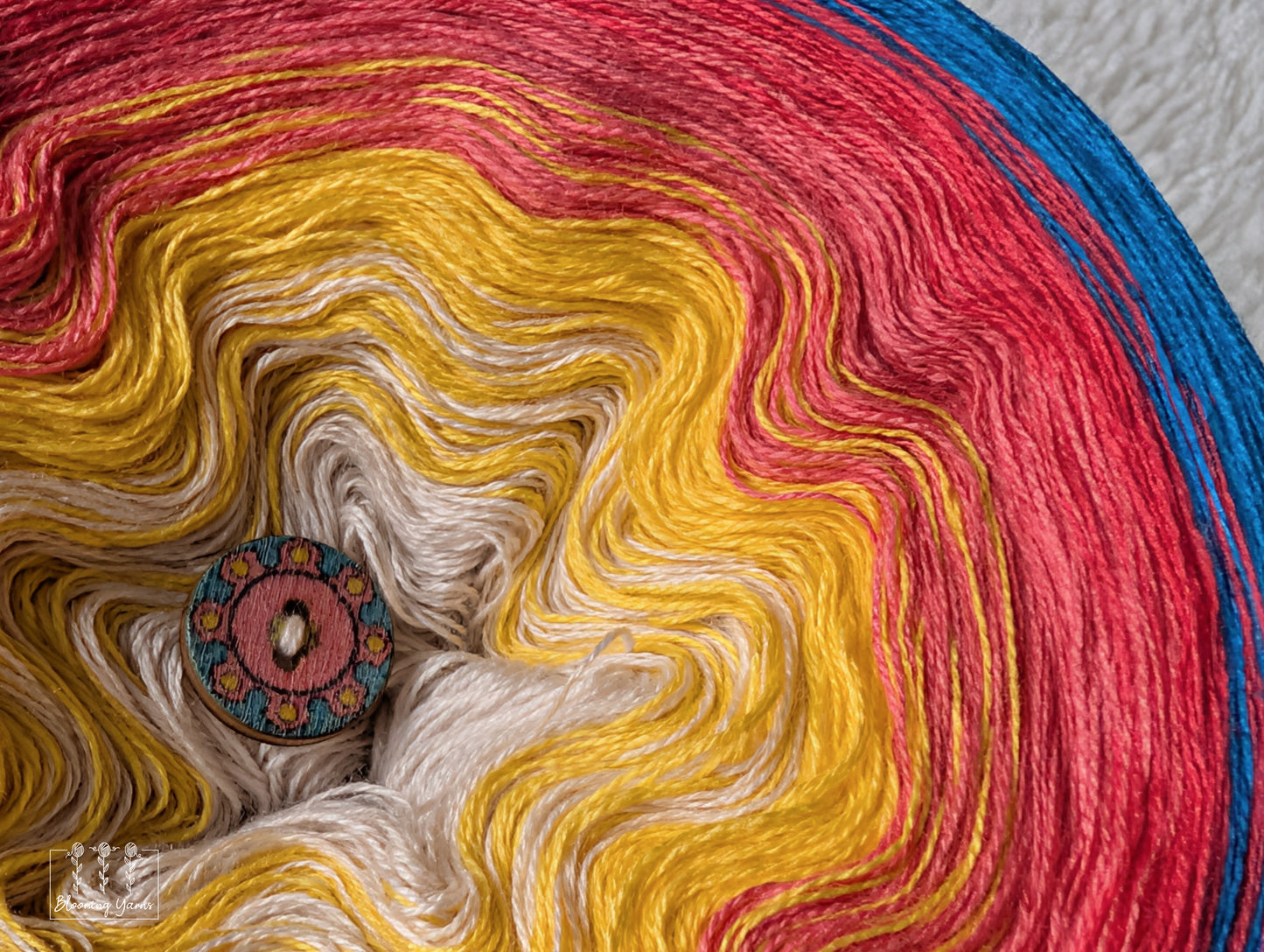 "Beach Day" gradient ombre yarn cake