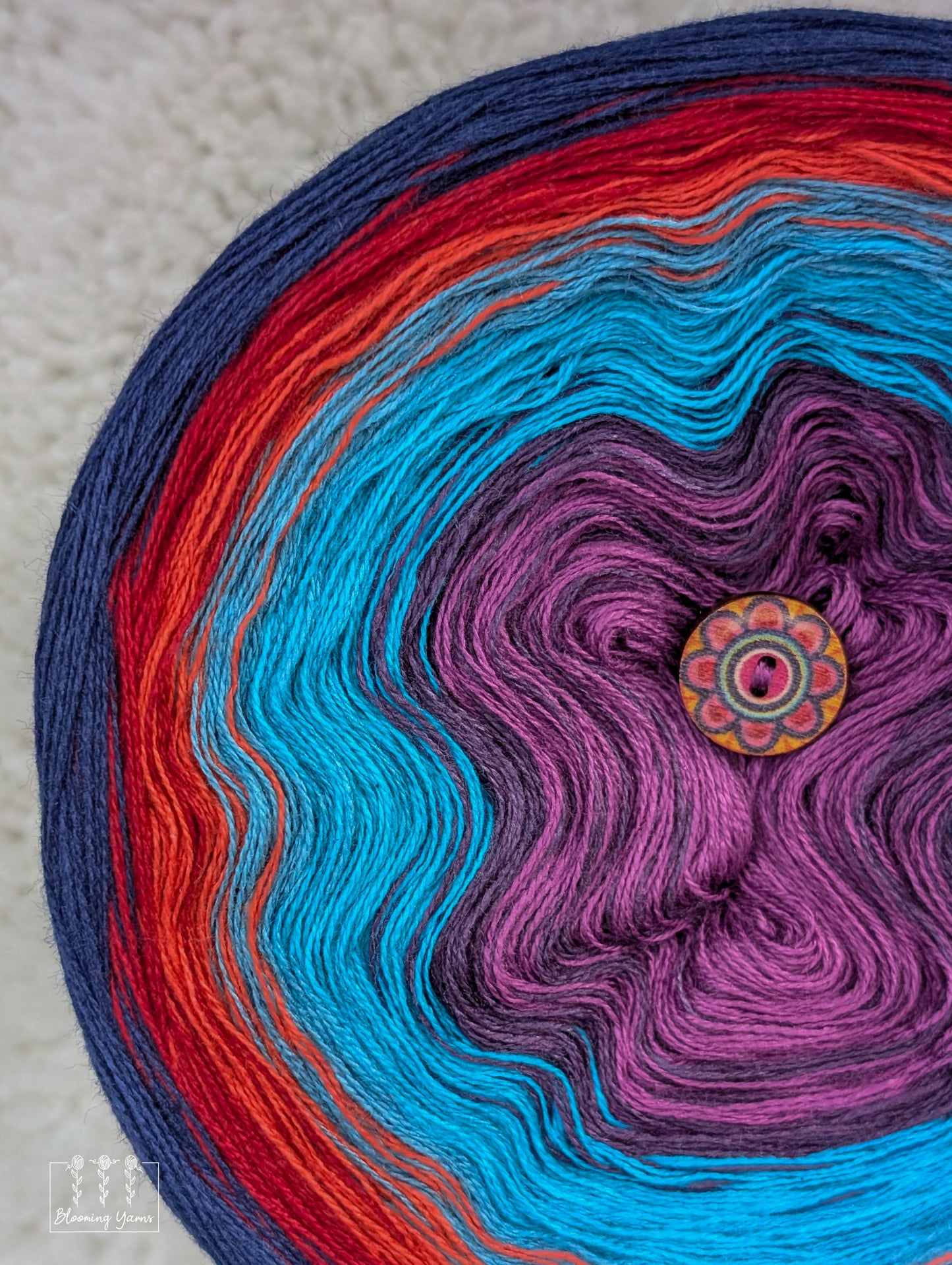 "Royal Ember" gradient ombre yarn cake