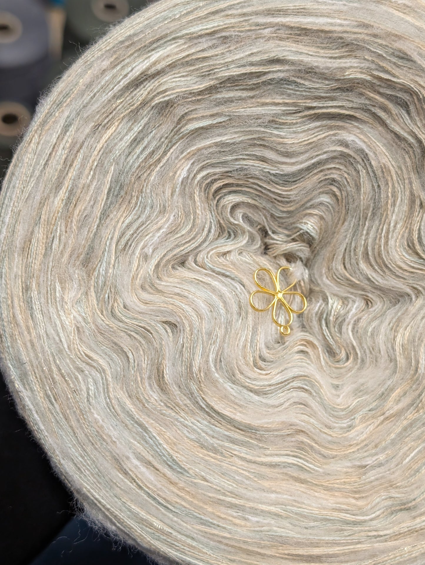 Melange yarn cake colour combination MEL012 "Glimmering Fields"