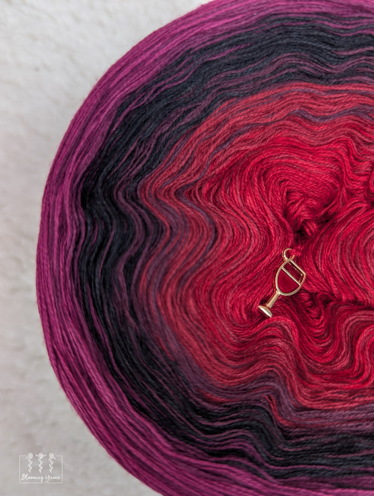 "Plum Wine" gradient ombre yarn cake