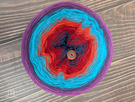 "Royal Ember" gradient ombre yarn cake