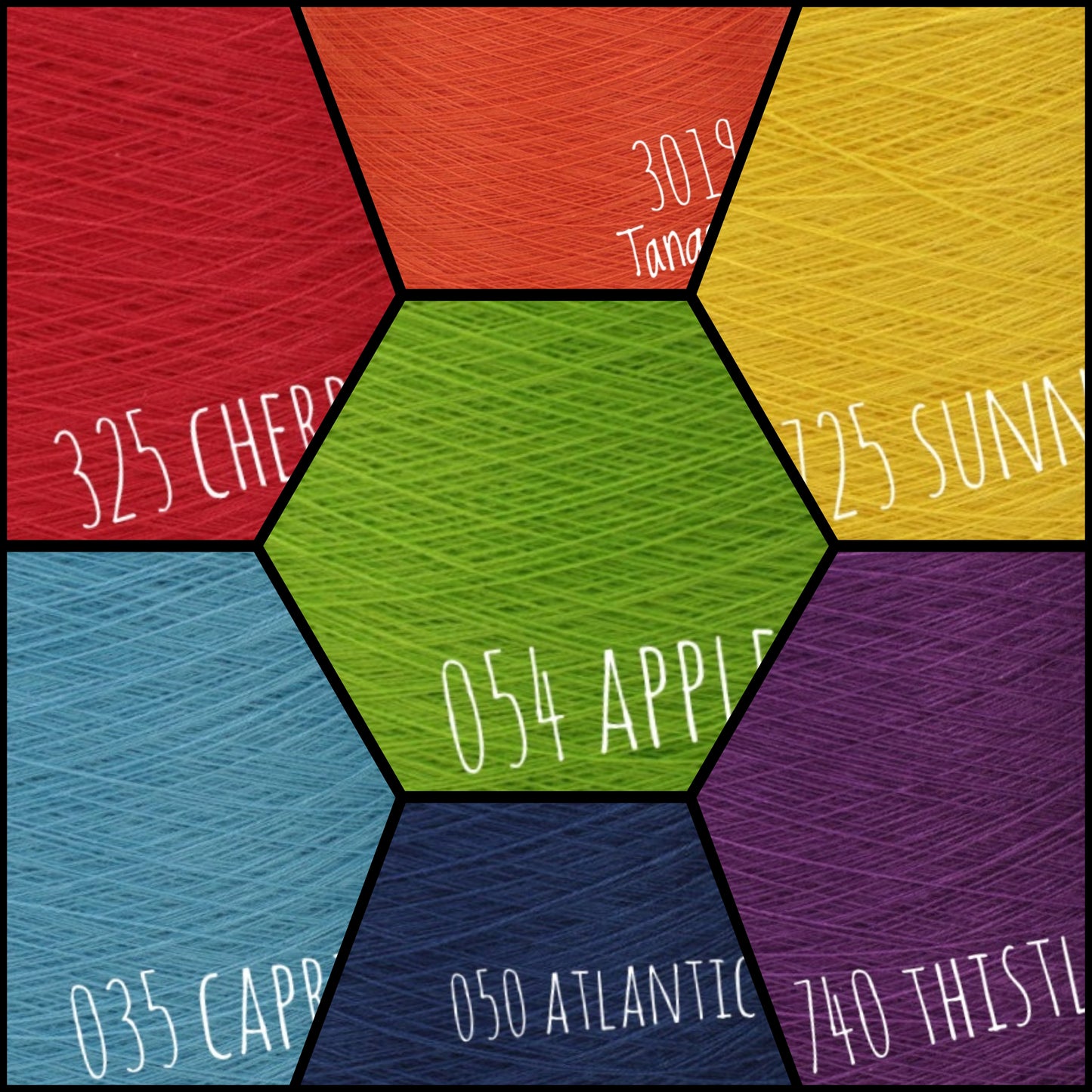 Gradient ombre yarn cake colour combination "Chakras"