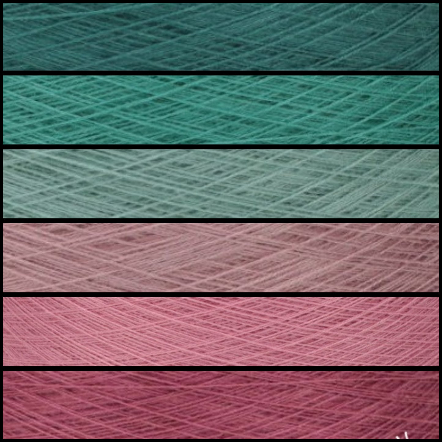 Gradient ombre yarn cake colour combination C390 " Blush & Teal Serenity"