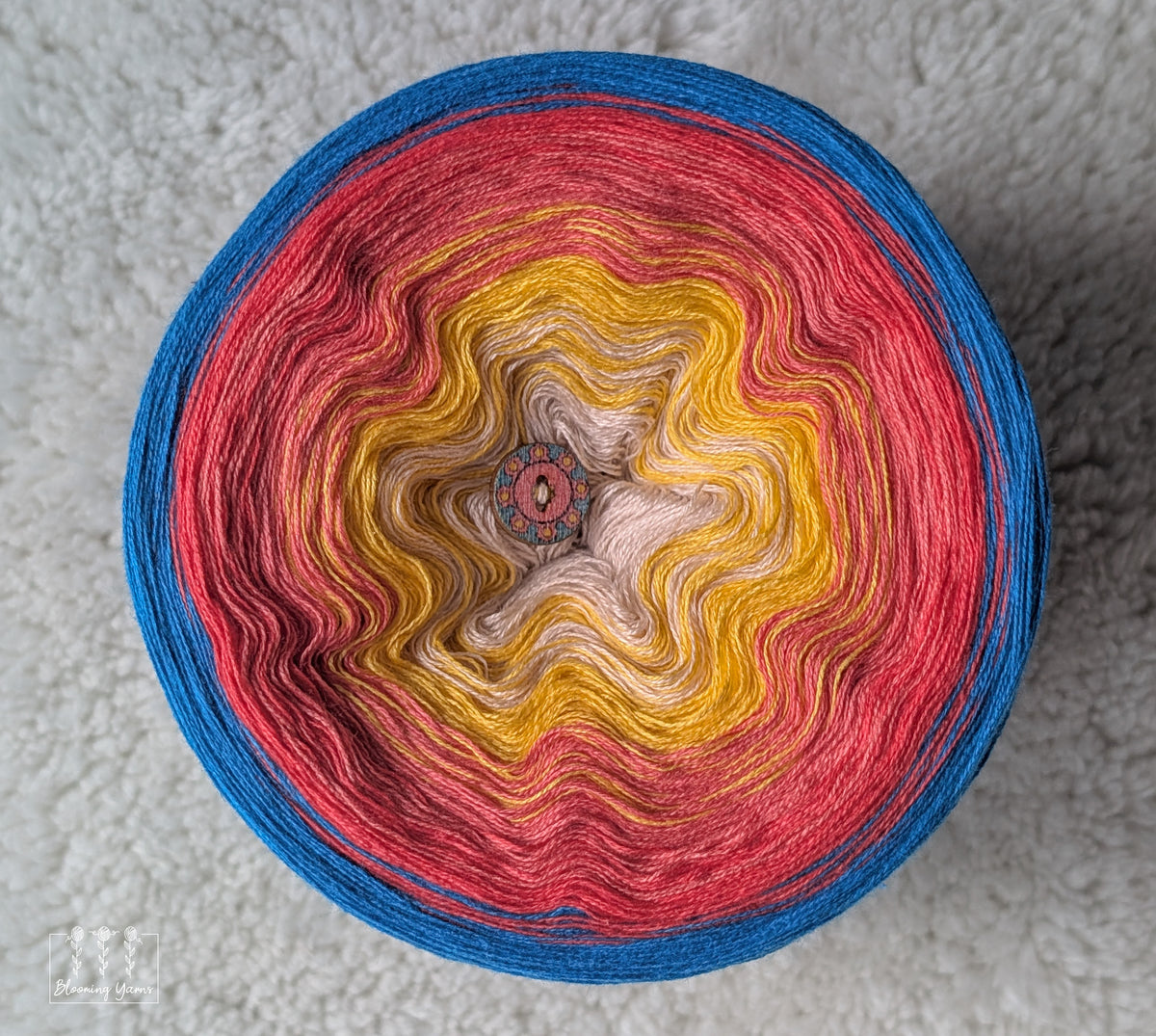 "Beach Day" gradient ombre yarn cake
