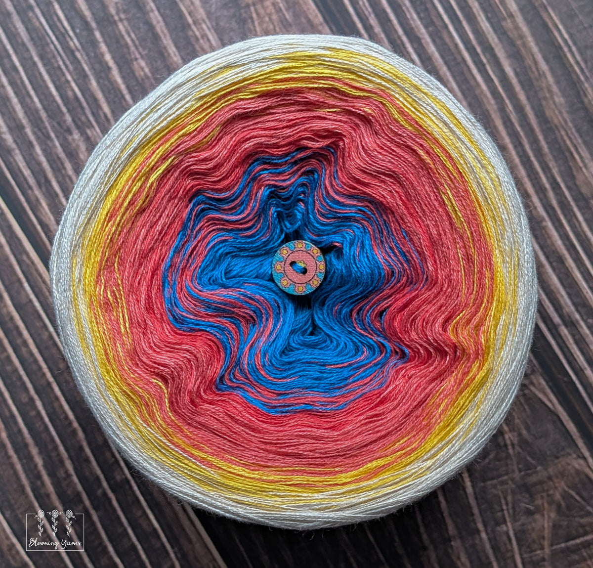 "Beach Day" gradient ombre yarn cake