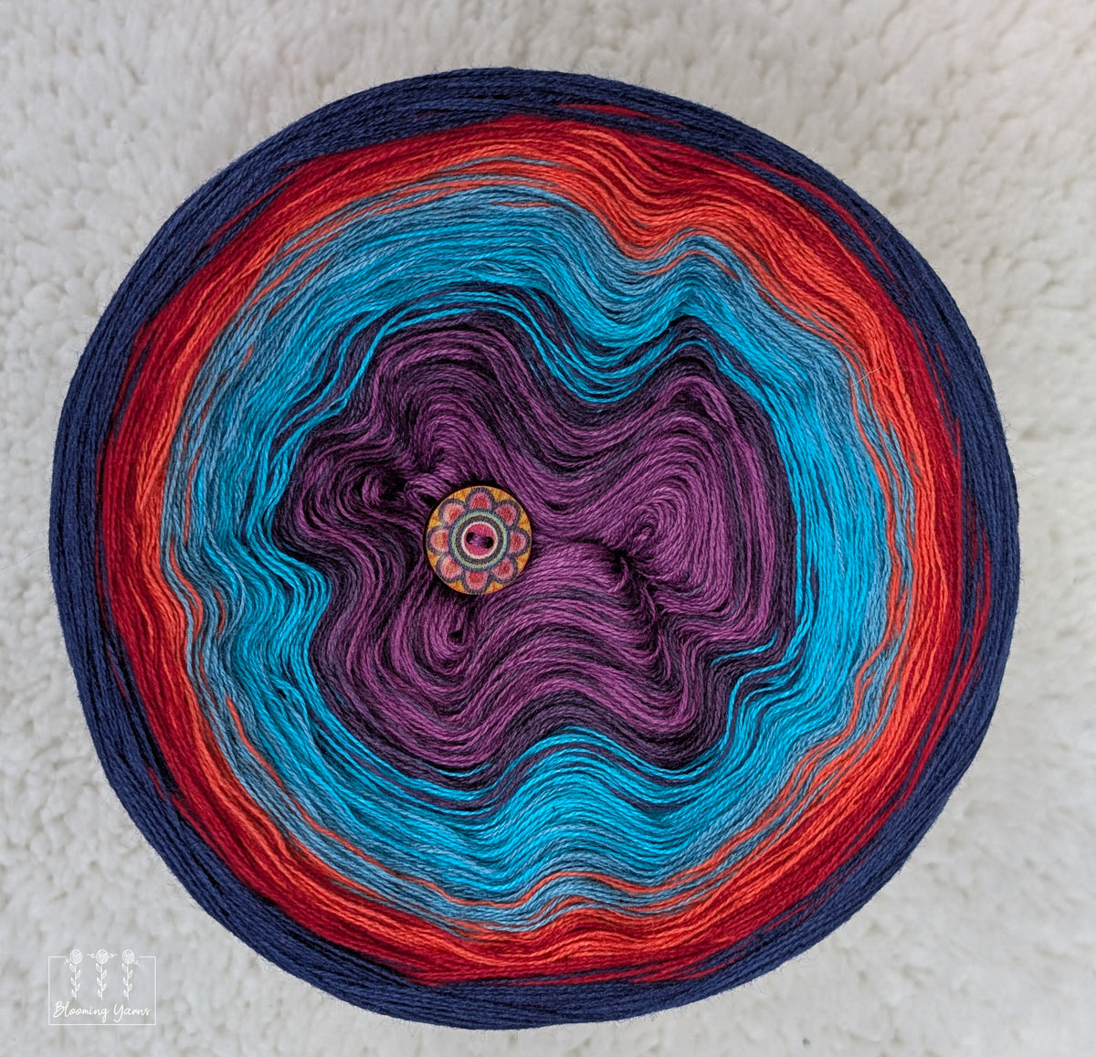 "Royal Ember" gradient ombre yarn cake