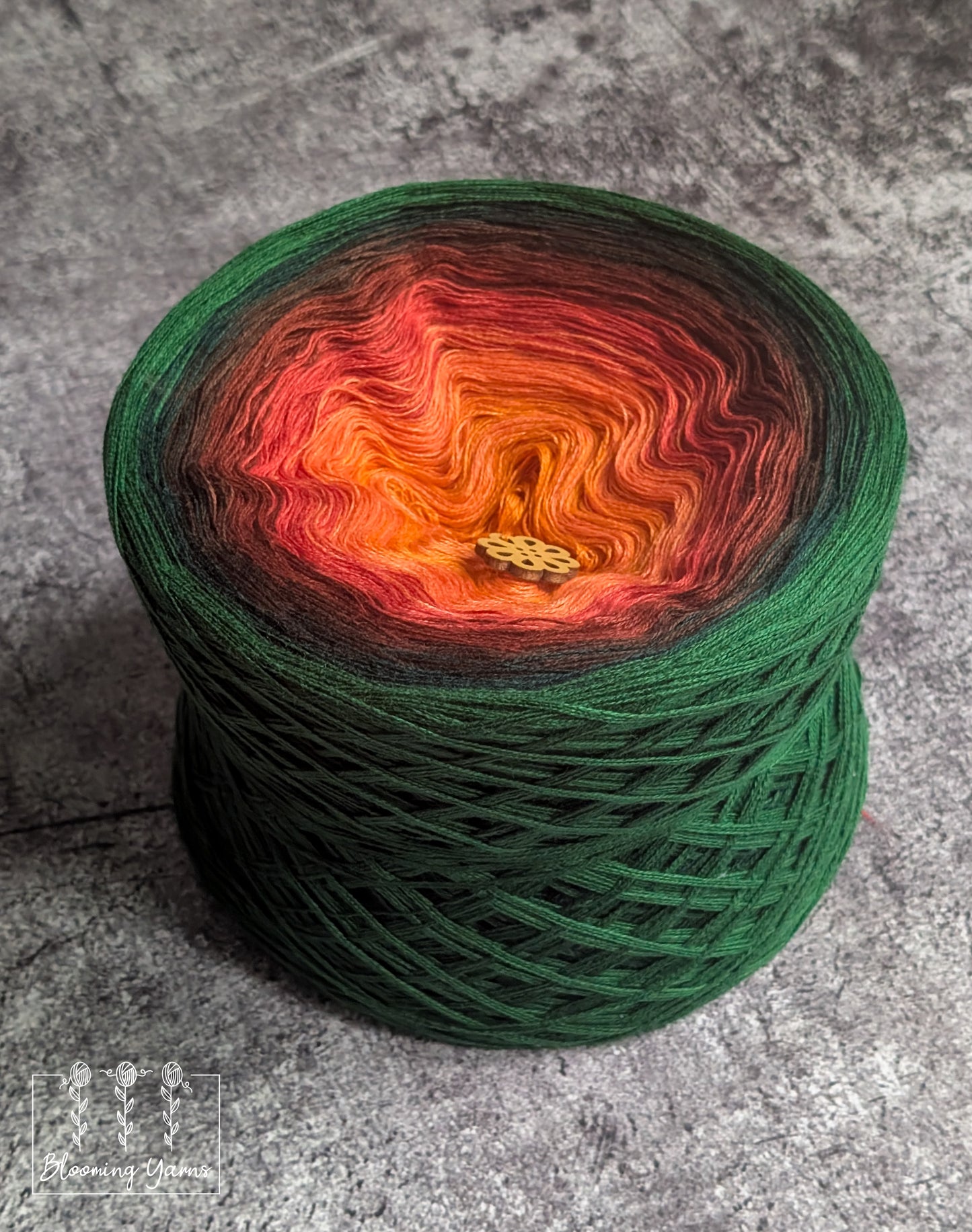 Gradient ombre yarn cake colour combination C406 "Pumpkin patch"