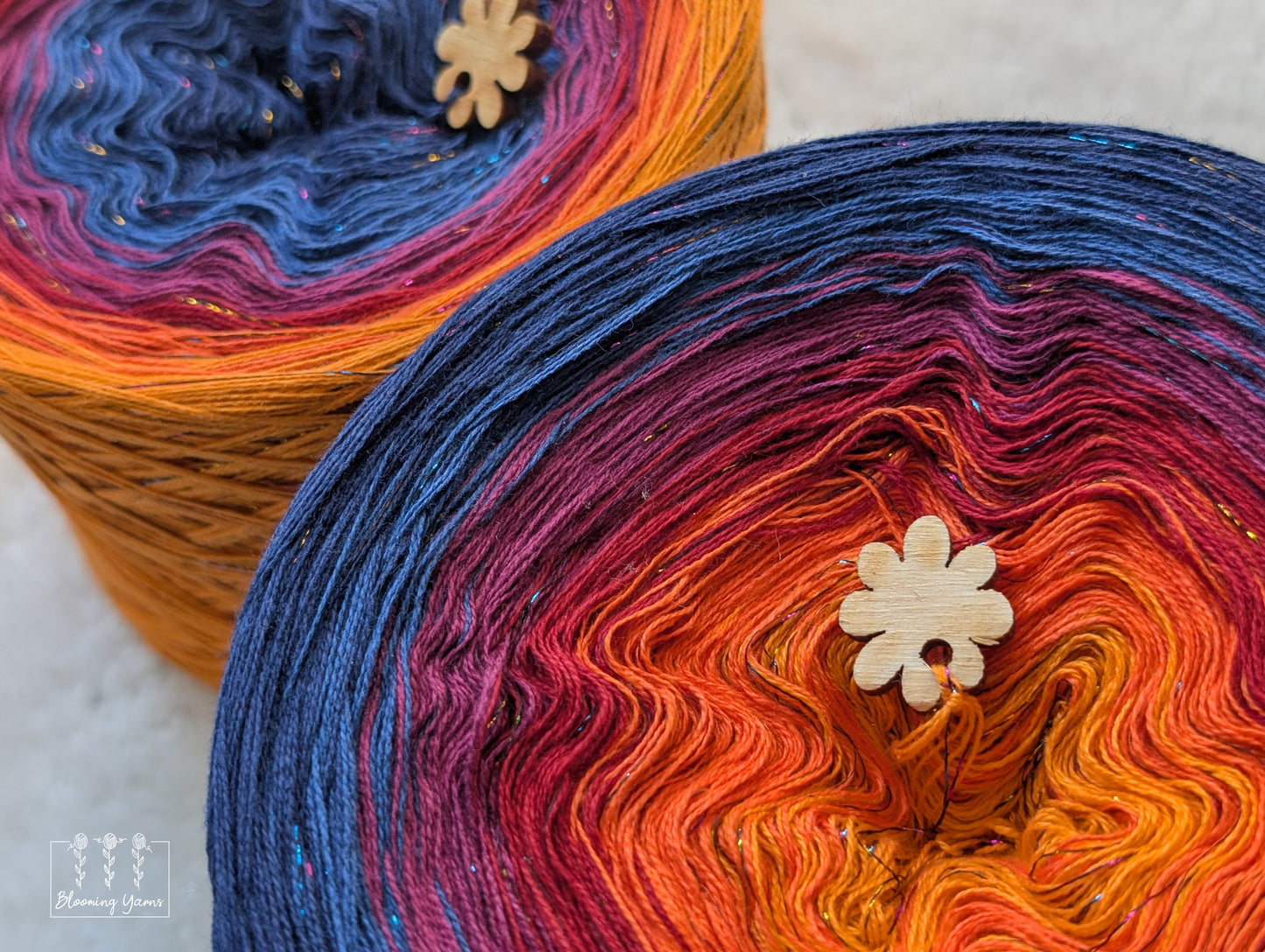 Gradient ombre yarn cake colour combination C428 "Dark sunset"
