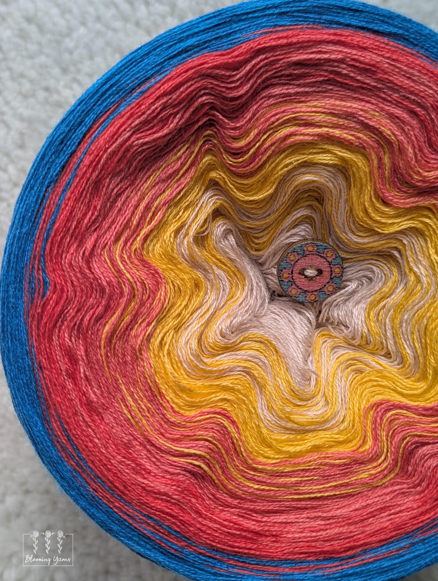 "Beach Day" gradient ombre yarn cake