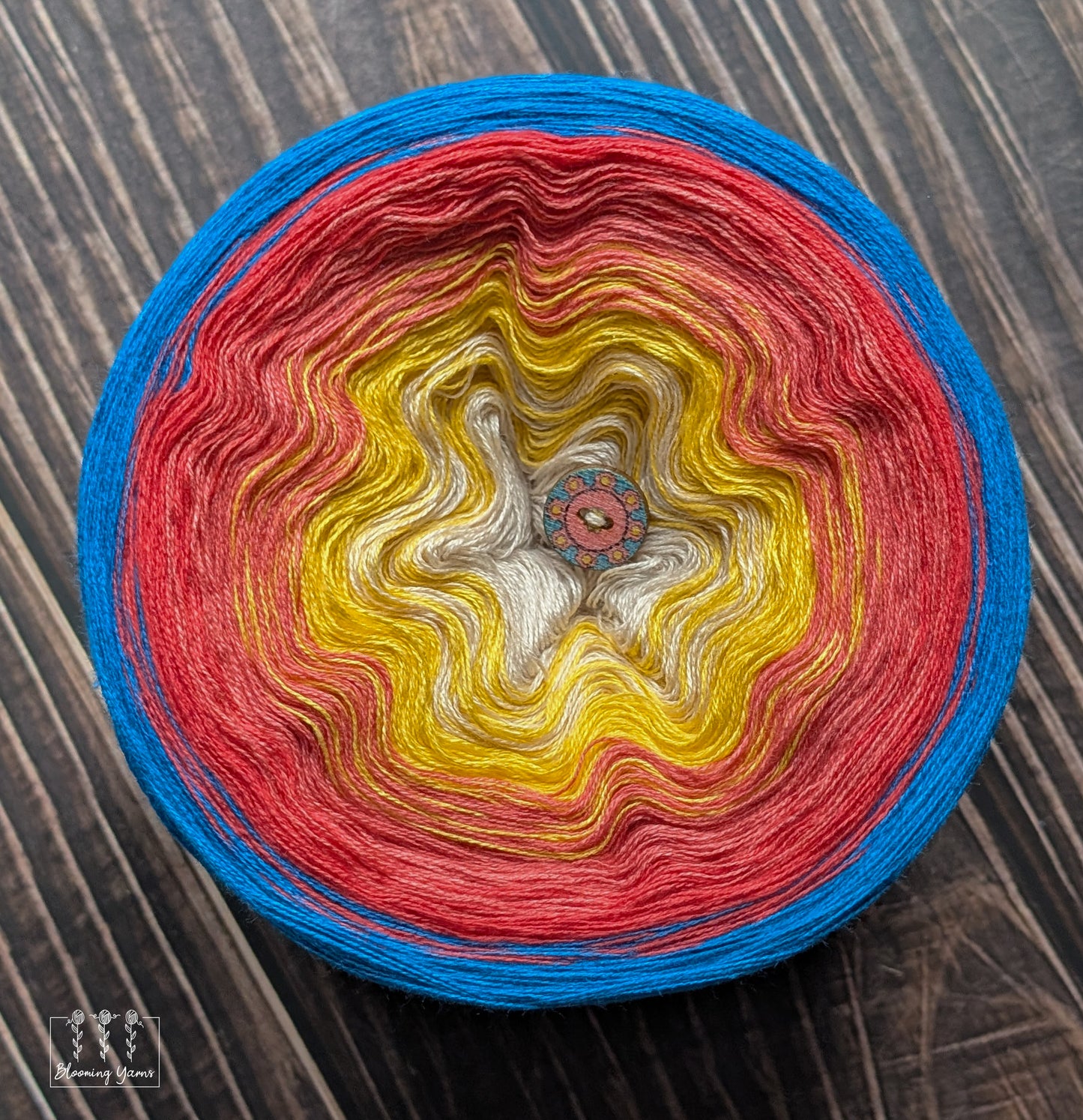 "Beach Day" gradient ombre yarn cake