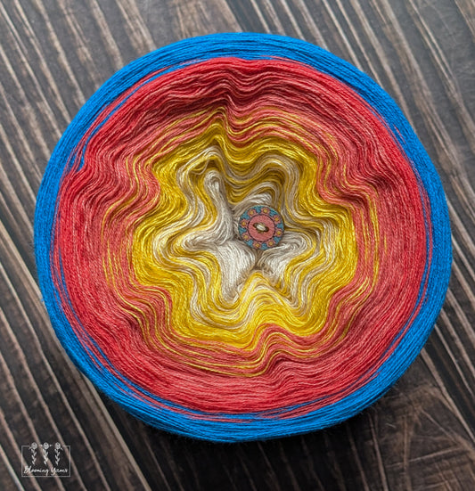 "Beach Day" gradient ombre yarn cake