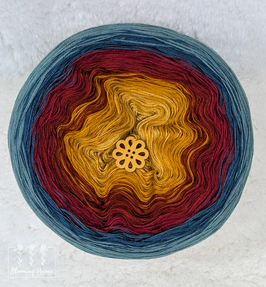 Gradient ombre yarn cake colour combination C394 "Gypsy soul"