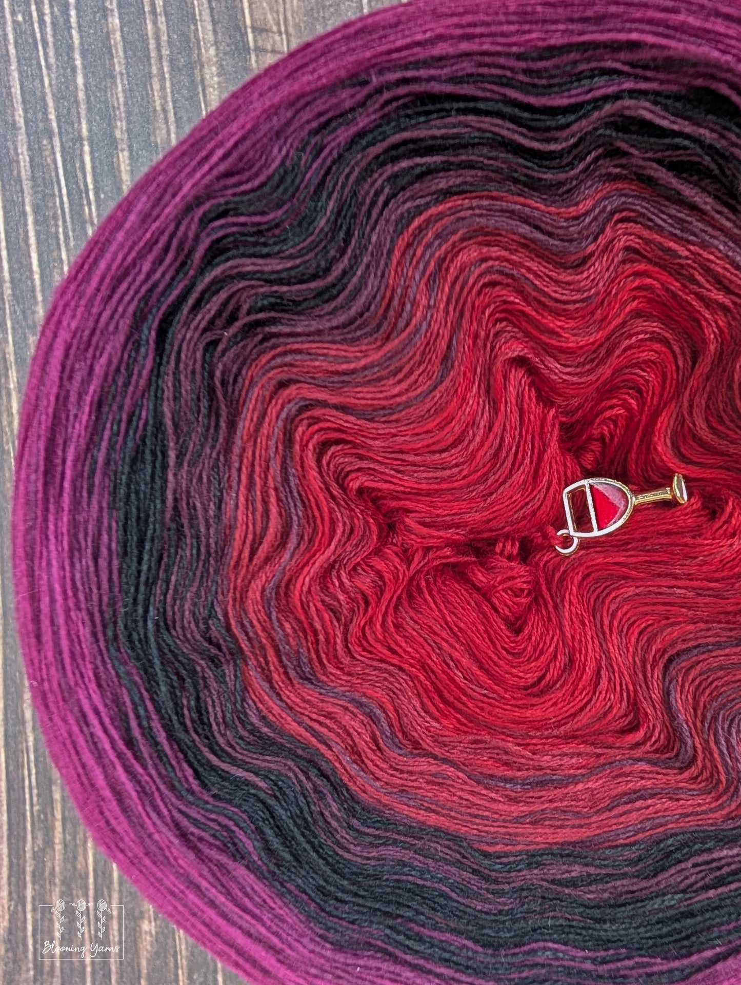 "Plum Wine" gradient ombre yarn cake