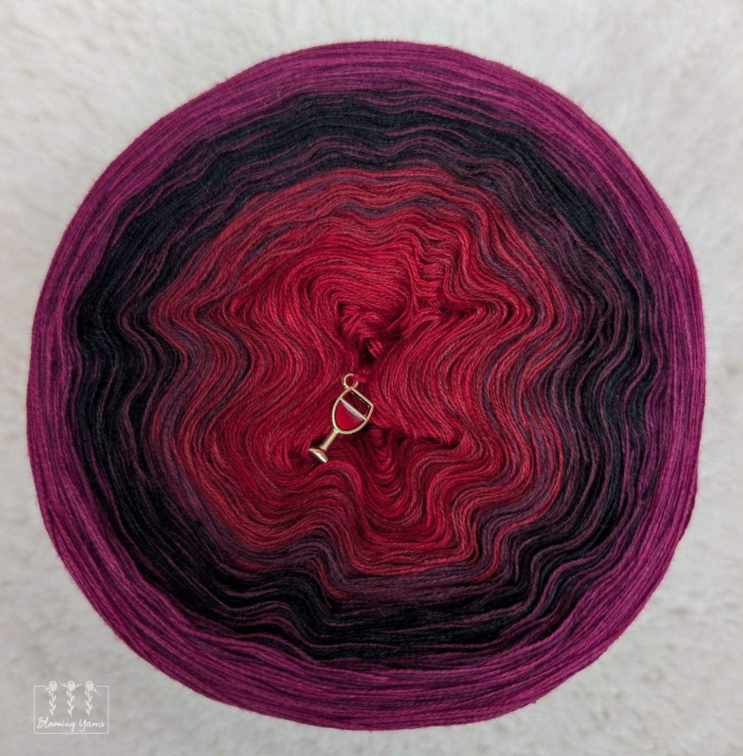 "Plum Wine" gradient ombre yarn cake