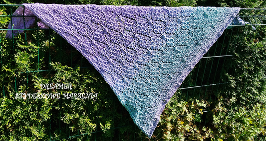 Vento Spiro (made from the side) shawl pattern by Dreamer- Szydełkowe Marzenia