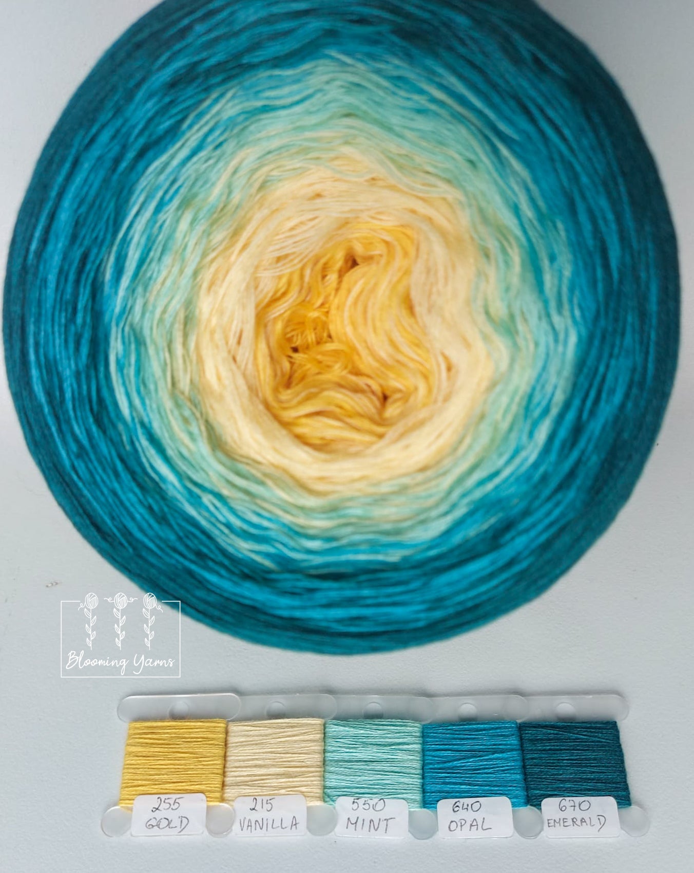 Gradient ombre yarn cake, colour combination C156 by Klaudia Kamieniorz