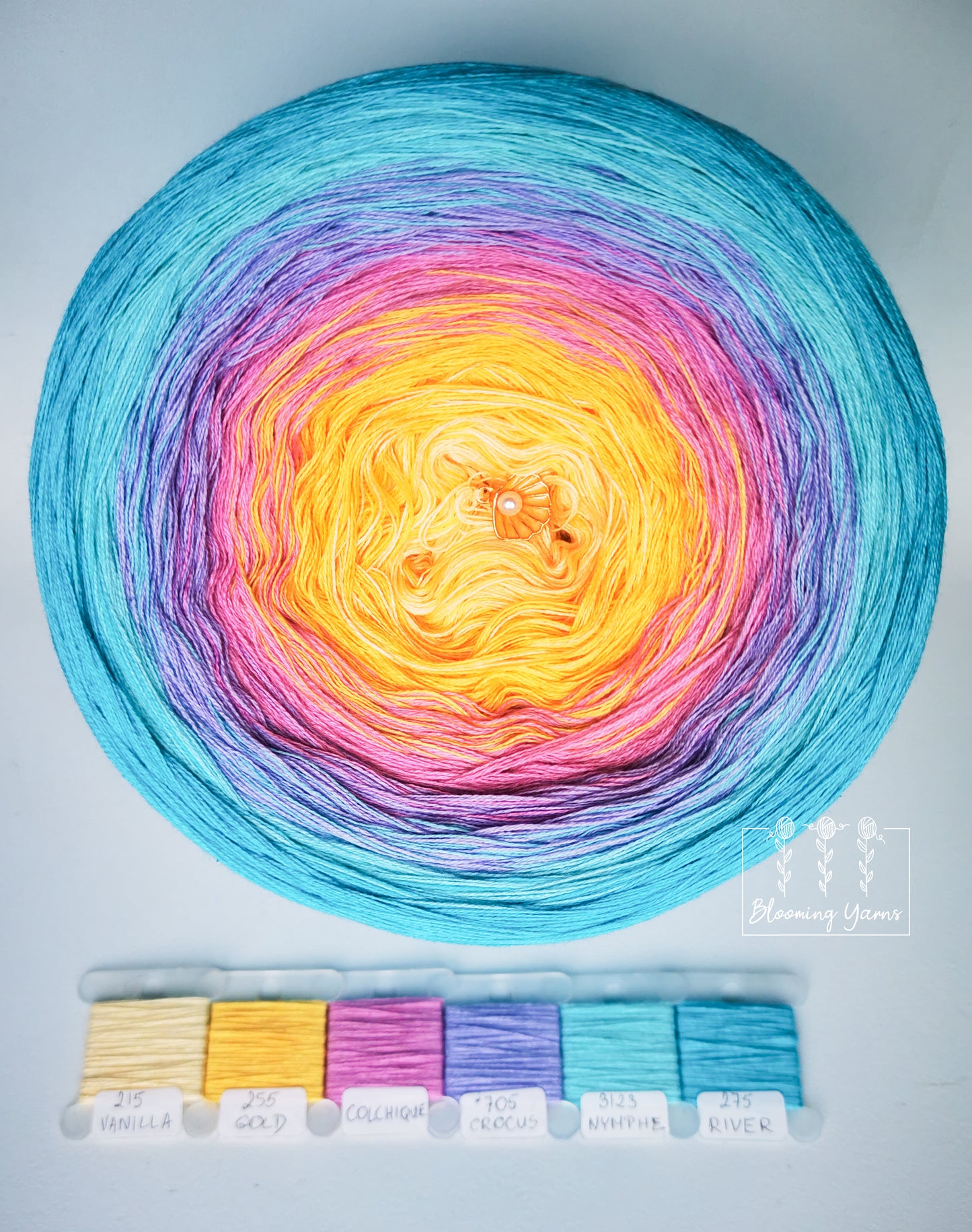 Gradient ombre yarn cake, colour combination C146 by Maggie Raczkowska