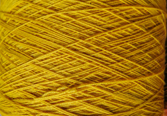 wool/nylon blend yarn in bright mustard