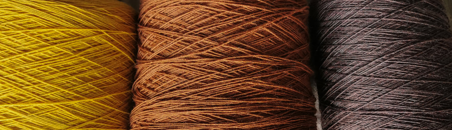 wool/nylon blend yarn in chestnut brown