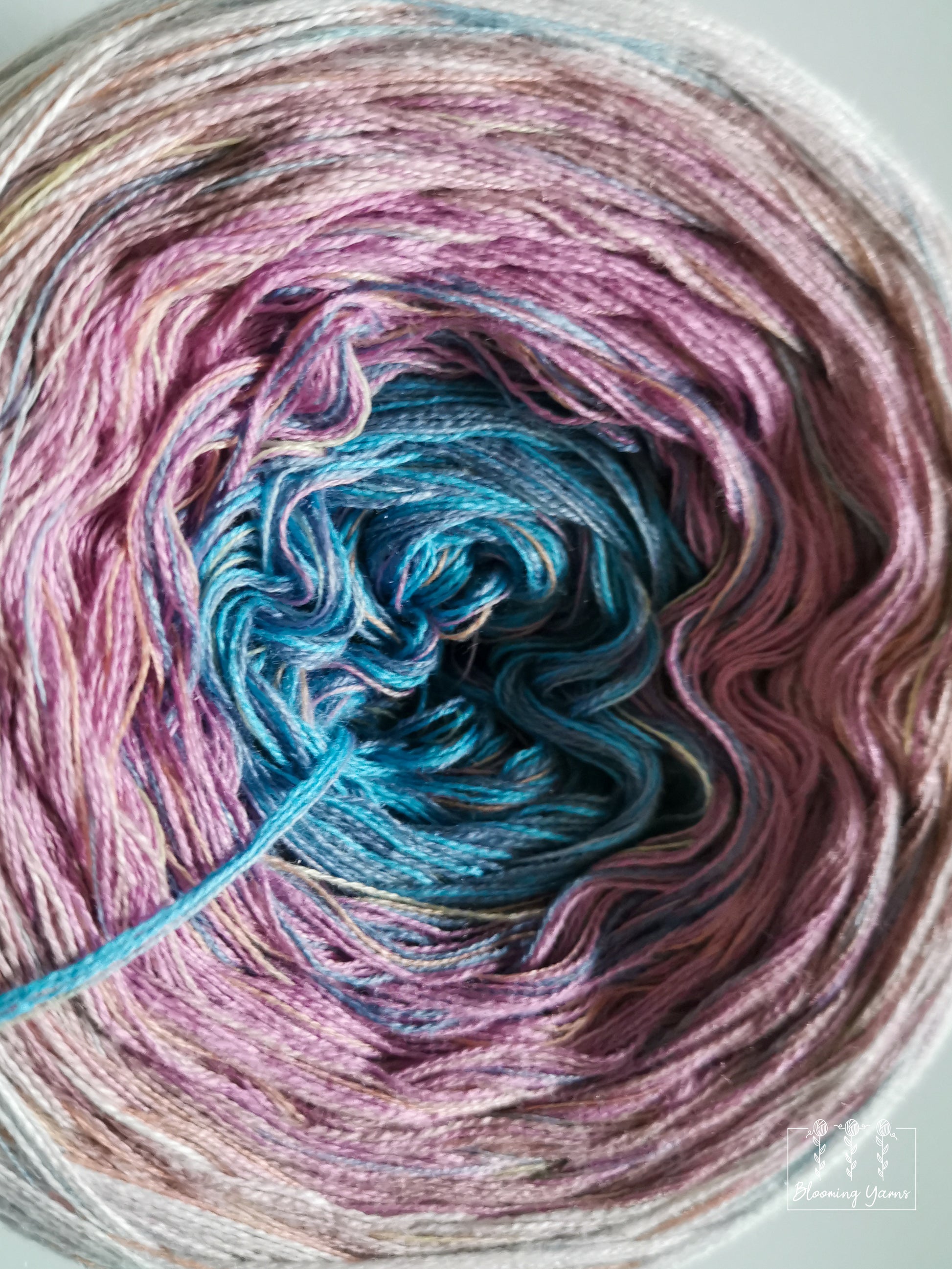 Gradient ombre yarn cake, colour combination C197 – Blooming Yarns by KW